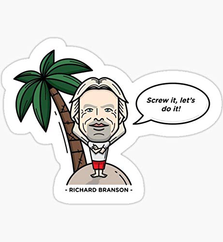 Pack of 4-3 Inch - Richard Branson Sticker - Vinyl