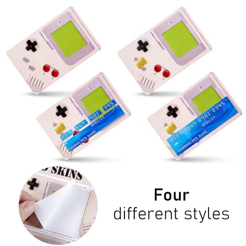 4PCS Credit Card Skin Set, Waterproof Debit Card Sticker Game Machine Theme Bank Card Sticker Skins - White3