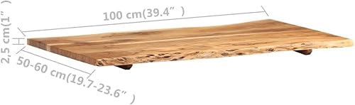テーブルトップ アカシア無垢材 100x(50-60)x2.5cm [2]