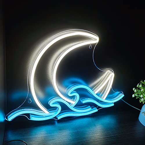 Sunrise Sunset Neon Sign Moon Over Sea Neon Light Twilight Moon Wave Led Neon Wall Signs For Room Decor Anime Neon Light Acrylic Moon Sign (Moonrise) #TOP5