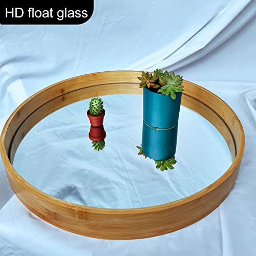 Round Mirror 18 Inch Bamboo Circle Mirror Bathroom Mirror Wall-Mounted Mirror Vanity Mirror With Wood Framed Decorative Mirror Wall Mirror For Bathroom Entryway Living Room Bedroom #TOP1