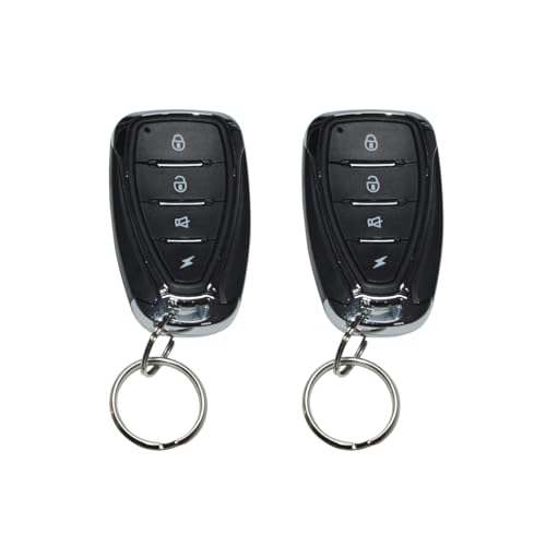 Car Alarm System with 4PCS Power Door Lock Actuator, Car Keyless Entry System with 2 Remote, Anti-theft Alarm Central Locking Kit with Shock Sensor, Universal 12V - Thumbnail 5