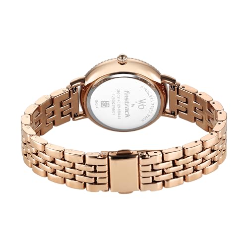 Image of Fastrack Vyb Enigma Rose Gold Dial Alloy Strap Watch for Women