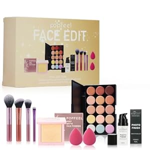 FantasyDay All-in-one Makeup Gift Sets | Full Make up Kit for Women Girls Xmas Essential Bundle Include Eyeshadow Palette Lipstick Blush Concealer Face Powder Eyeliner Lipgloss Mascara Eyebrow Pencil