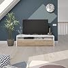 Mueble-de-Salon-modulo-de-Comedor-Kioto-Acabado-Color-Blanco-Artik-y-Roble-Canadian-Medidas-130-cm-Ancho-x-355-cm-Alto-x-402-cm-Fondo Mueble-de-Salon-modulo-de-Comedor-Kioto-Acabado-Color-Blanco-Artik-y-Roble-Canadian-Medidas-130-cm-Ancho-x-355-cm-Alto-x-402-cm-Fondo