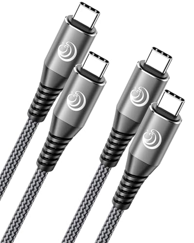 USB C Kabel 60W USB C auf USB C Kabel [2M+2M 2Stück] PD 3.0 Schnellladekabel USB C auf USB C Kabel Nylon USB C Ladekabel für iPhone 16 15 Pro Max Samsung S24 S23 S22 S21, iPad Pro, MacBook Pro, Pixel