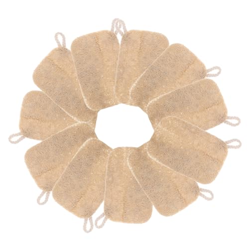 DONFAMDS 10 Piezas Esponjas Naturales de Luffa para Lavado de Platos de Esponjas Reutilizables para Cocina Limpiador Multifuncional para Utensilios de Cocina Material Natural