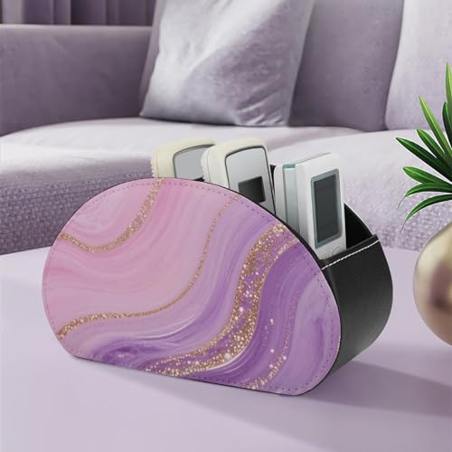 Boîte de rangement en cuir PU avec 5 compartiments ergonomiques pour trier vos télécommandes - 6