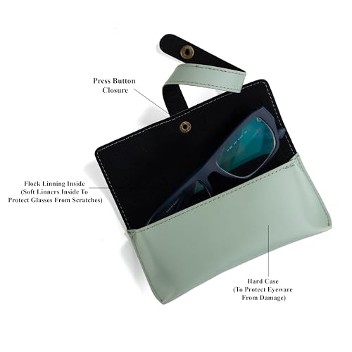 Image of AICA Personalised Name & Charm Leather Sunglass Case Cover for Men & Women | Hard Case Eyewear Cover