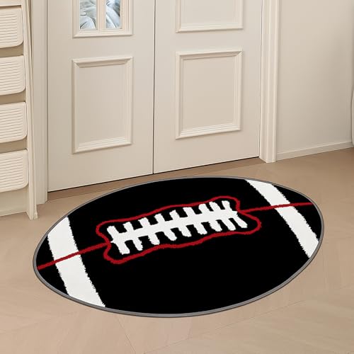 Tapete futbolístico negro 32x20 pulgadas para dormitorio miniatura 5