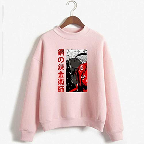 Moletom Gola Redonda Unissex Algodão Fullmetal Alchemist Personagens Anime (Branco, GG)