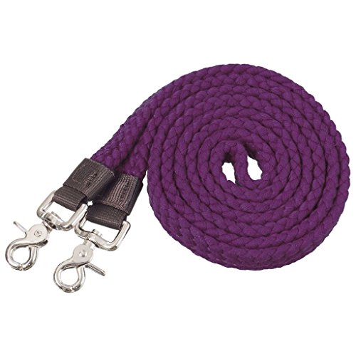 Tough 1 Flat Cotton Roping Reins 7ft Purple