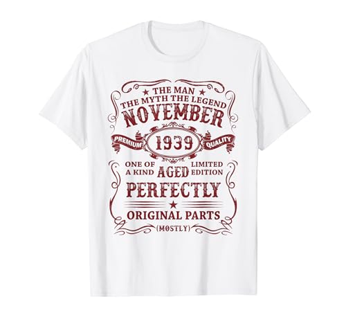 Fabricado En 1939 85 Años Cumpleaños Hombre Noviembre 1939 Camiseta