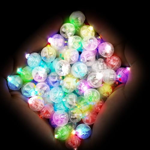 Neo LOONS® 100pcs/lot 100 X Multicolor Round Led Flash Ball Lamp Balloon Light Long Standby time for Paper Lantern Balloon Light Party Wedding Decoration