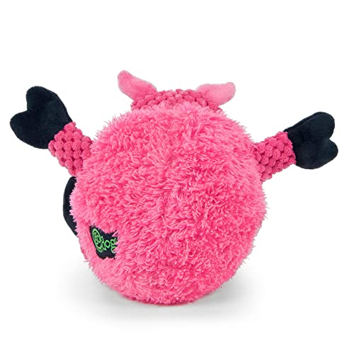 Image of goDog Checkers Just for Me Sitting Pig Squeaky Plush Dog Toy, Chew Guard Technology - Pink, Mini