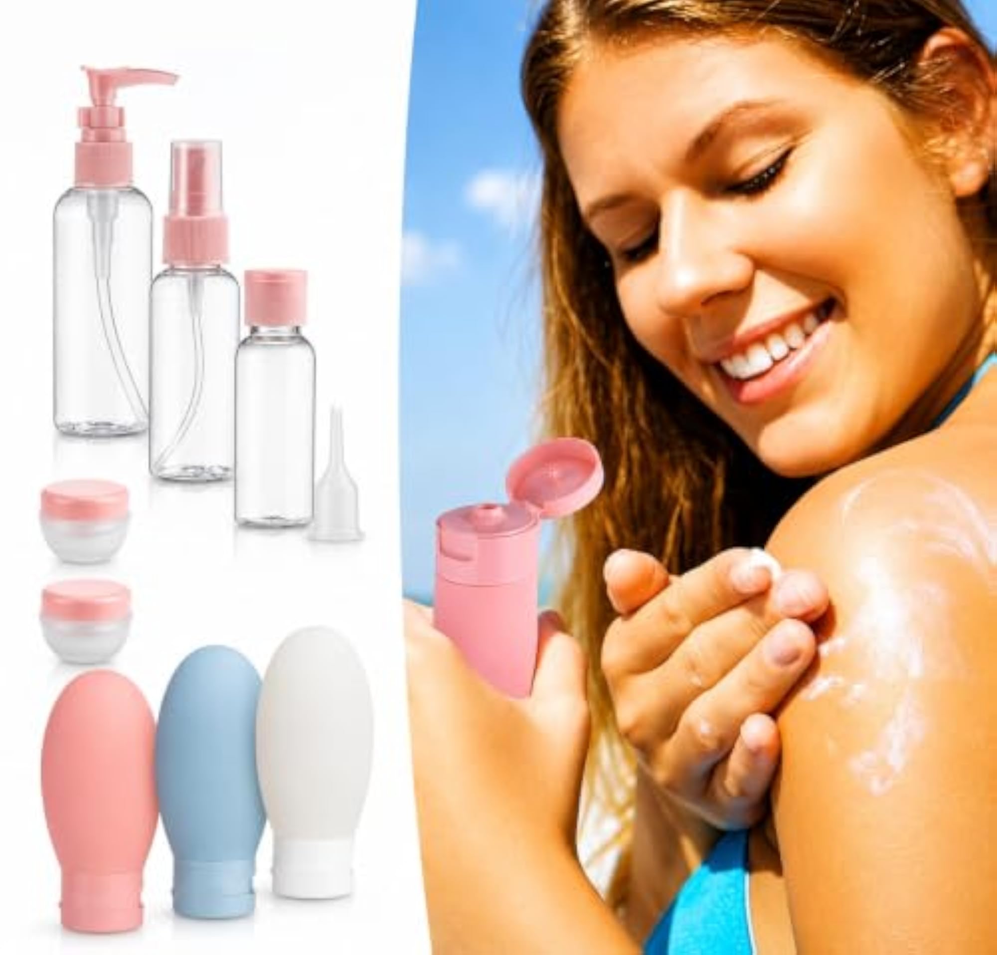 11 PCS Travel Bottles for Toiletries, 60 ML Refillable Leak Proof Containers