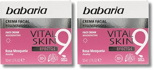 Babaria - Crema Facial Con Rosa Mosqueta 9 Efectos | Cremas Faciales Mujer Y Crema Hidratante Facial Hombre 50ml | Antiarrugas Hombre Y Antiarrugas Mujer | Rosa Mosqueta (Paquete de 2)