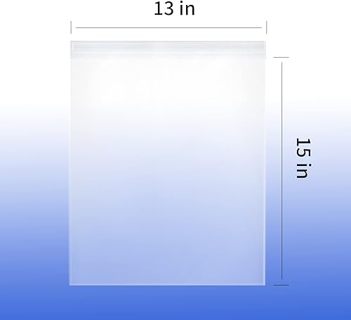 Miniatura 2 de Bolsas de polietileno con cierre de plástico transparente de 13 x 15 pulgadas con cierre resellable, paquete de 100 unidades