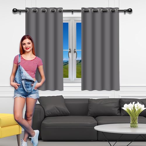 一級遮光カーテン 230 x 170 cm カーテン1枚組1級遮光ドレプ2枚ット間仕切りおしゃれセット子供部屋寝室リビグ用, ライトグレー