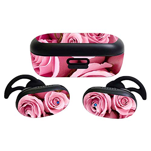 Image of MIGHTY SKINS Glossy Glitter Skin Compatible with Bose QuietComfort Earbuds (2020), Pink Roses (BOQCNCEAR-Pink Roses)
