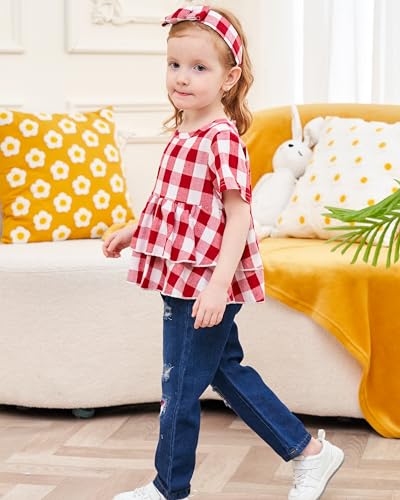 Image of Renotemy Baby Girl Clothes Toddler Girl Clothes Outfits Infant Clothing Jeans Pants Set Cute Clothes Set for Girls