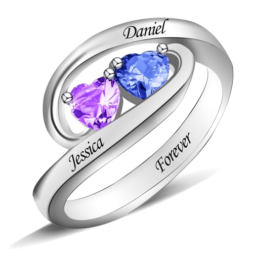 925-Sterling-Silver-Ring-Personalized-Name-Ring-for-Women-Customized-Birthstone-Ring-with-Names-Promise-Ring-for-Her-Gift-for-Birthday-Anniversary-Wedding