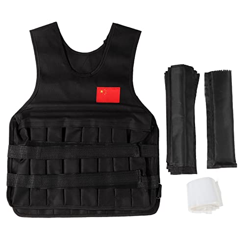 20kg Weighted Vest,Adjustable Weighted Vest Training Waistcoat with 4PCS Sand Bags for Workout, Strength Training, Running, Fitness, Muscle Building,30 * 5 * 40cm/11.81 * 1.97 * 15.75in