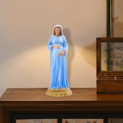 Estatua Virgen María Embarazada Resina 8.4 Pulg miniatura 4