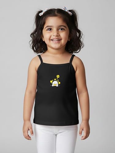 Image of KiddoPanti Girls 100% Cotton Printed Camisoles Tank Top Slips Pack of 3