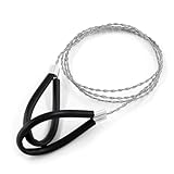 Notschneidseil im Freien, 31.5in Drahtsäge Scroll Hand Taschenseil Kette Vier Strang Wickelfaden mit Schleifengriff für Notfall Reise Camping Überleben im Freien