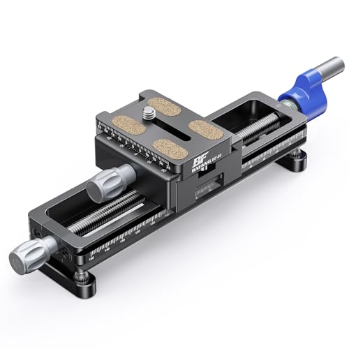 BF BAFANG Makro Fokussierschiene für Makrofotografie, Makro Einstellschlitten/Macro Focusing Rail/Kameraschiene mit Schnellwechselplatte Klemme, 150 mm...