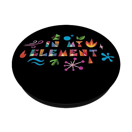 Disney and Pixar’s Elemental In My Element PopSockets Swappable PopGrip, Black - Image 2