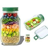 LAISANIM Salad Container with Side Opening, Leakproof Container for Lunch, Portable On The Go Jar...