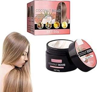 Coconut Bomb Nourishing Hair Mask, Nourishing Coconut Hair Mask, Coconut Oil Hair Mask Silky Deep Conditioner for for Dry Damaged Hair and Growth (1pcs)