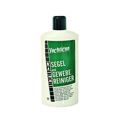 YACHTICON Segel Gewebe Reiniger 500ml Sonnensegel Persenning Sprayhood Fock Genua, Yacht, Stockflecken, Schimmel Segelreiniger - inkl 1 Pflegetuch (gratis)