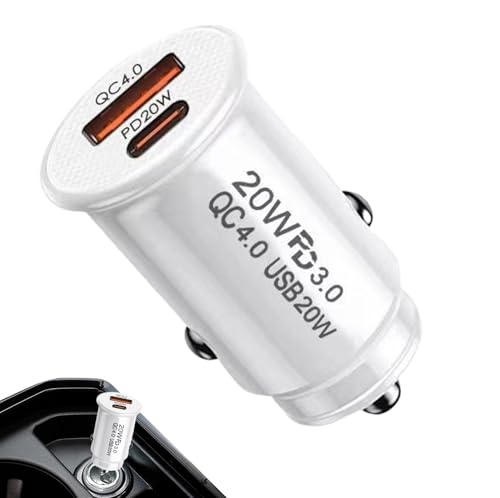 Caricabatteria Auto Doppia Porta USB C - Adattatore Caricatore Per Accendisigari Carica Rapida QC4.0, Caricatore Auto Per Smartphone, Tablet, Console Portatili | Testa Ricarica Veloce Tipo C Per Viagg