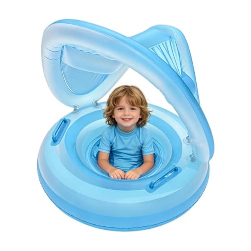 Flotador para niños con dosel balsa inflable portátil contra vuelcos e insolación