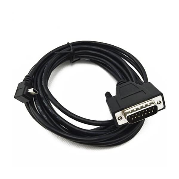DB15 Public to Mini 5P Elbow Data Cable, Serial Port Cable, D-SUB Industrial Control Connection Cable 1Meter