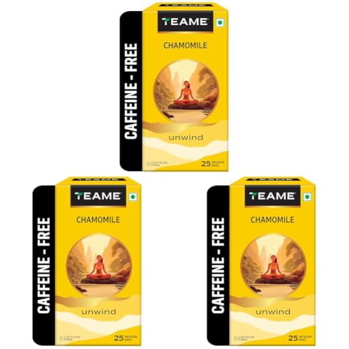 Image of TE-A-ME Chamomile Tea - 25 Tea Bags | Camomile Tea for Sleep, Stress Relief & Relaxation | Unwind (Pack of 3)