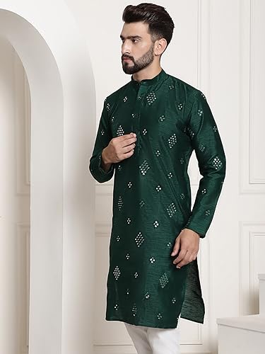 Image of SOJANYA (Since 1958 Men's Silk Blend Designer Long Kurta