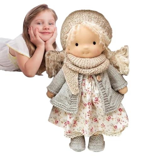 Generisch Handmade Plush Doll - Soft Cartoon Stuffed Toy Birthday Gift for Girls Children, Cute Rag Doll with Dress Accessories, Creative Children, Collectible Plush Figures for Party