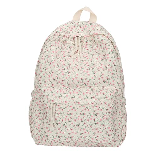 Floral Print Backpack for Women Trendy Cute Kawaii Laptop Backpack Coquette Aesthetic Backpack Casual Travel Daypack (Floral)