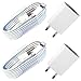 Produktbild i! 4in1 2X Netzteil 5V 1A + 2X 2m USB Ladekabel Datenkabel Ladegerät Set kompatibel mit iPhone 11 Pro Max XS Max XR X 10 8 Plus 7 Plus 6S Plus 6 Plus 5S 5C 5 SE iPad iPod Standard weiß