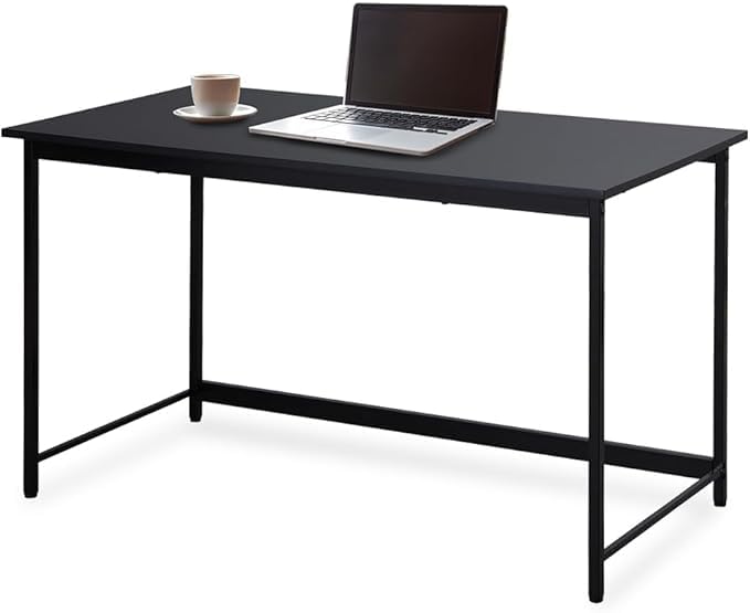 シンプルワークデスク 120cm パソコンデスク 作業台 勉強机頑丈設計ブラック 288272.jpg