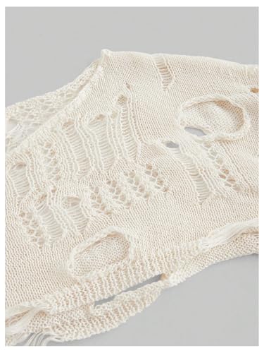 Image of BEAUDRM Women's Crochet Bolero Shrug Goth Grunge Outfits Bell Sleeve Sweater Bow Pullover Crop Top