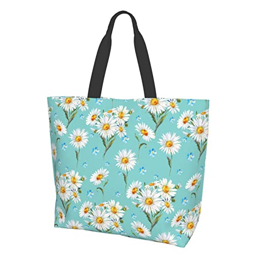 Flower Sugar Skull Tote Bags Reusable Women Shoulder Travel Beach Bag Shopping Work Daily