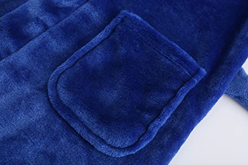 Image of Girls Fleece Robe Boys Hooded Bathrobe Soft Flannel Robe For Kids