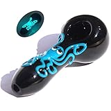 G59 Ornaments Handmade Glass Art Craft Octopus Style Luminous Art Home Decoration Mug Black/Blue