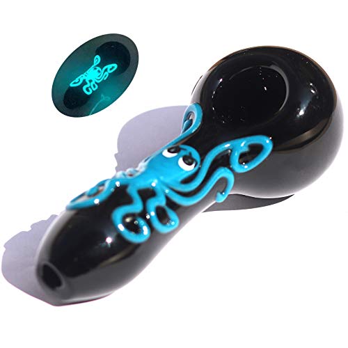 G59 Ornaments Handmade Glass Art Craft Octopus Style Luminous Art Home Decoration Mug Black/Blue