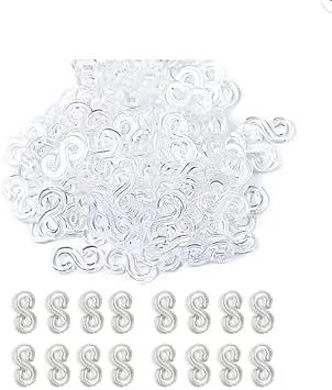 1000 Pcs Loom Bracelet Hooks Clear Rubber Band Bracelet Hooks Loom Bands Refill kit S Clips Connectors Plastic Band Kit Clip Clasps for DIY Making Necklace Accessory Weaving Spinning